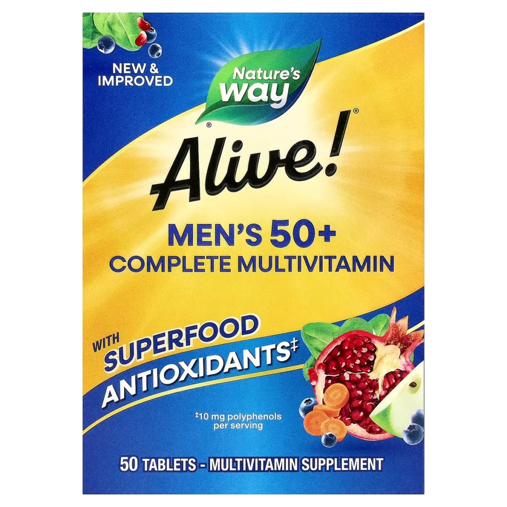 Alive! Men’s 50+ Complete Multivitamin – 50 Tablets – Nature’s Way - Comptoir Nutrition